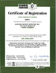 ISO Certification - Hunting Energy Services