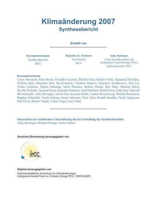 Vierter Sachstandsbericht - IPCC