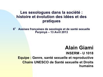 Le sexologue dans la sociÃ©tÃ©, histoire et Ã©volution - FF3S