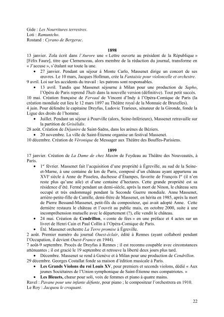 Massenet dans son temps Essai de chronologie - L'éducation ...