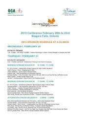 2013 Conference Speaker Schedule at a Glance