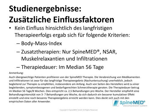 Studienergebnisse - SpineMED