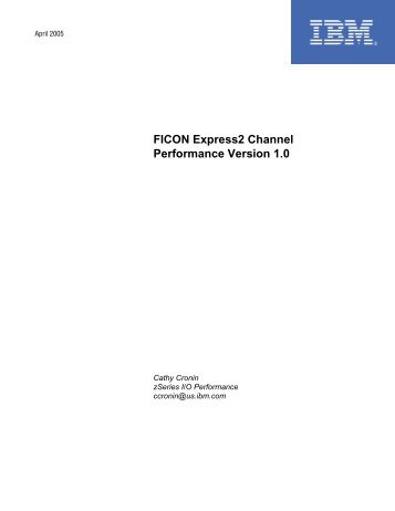 FICON Express2 Channel Performance Version 1.0 - IBM