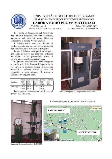 LABORATORIO PROVE MATERIALI