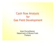 Cash flow Analysis for Gas Field Development - CCOP