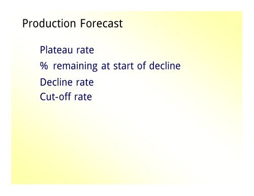 Cash flow Analysis for Gas Field Development - CCOP