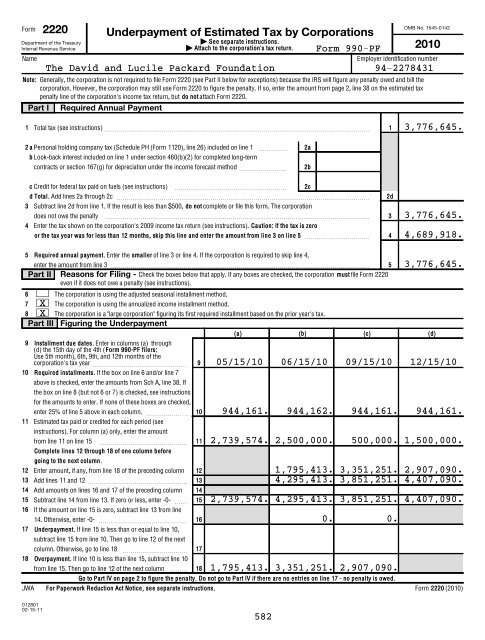 Form 2220 Packard Foundation form-2220-packard-foundation
