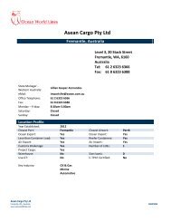 Asean Cargo Pty Ltd - Ocean World Lines