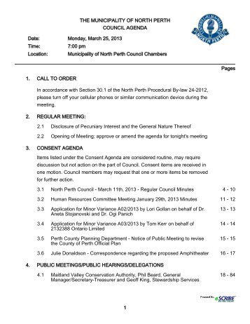 council report - Municipality of North Perth