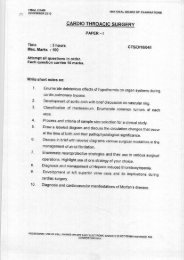 DNB Final examination (C.T.V.S) December 2010 Question Papers