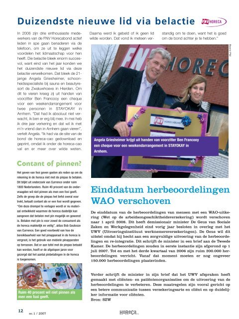 horecainfo jan 07:horecainfo-juli 05 - FNV Horecabond