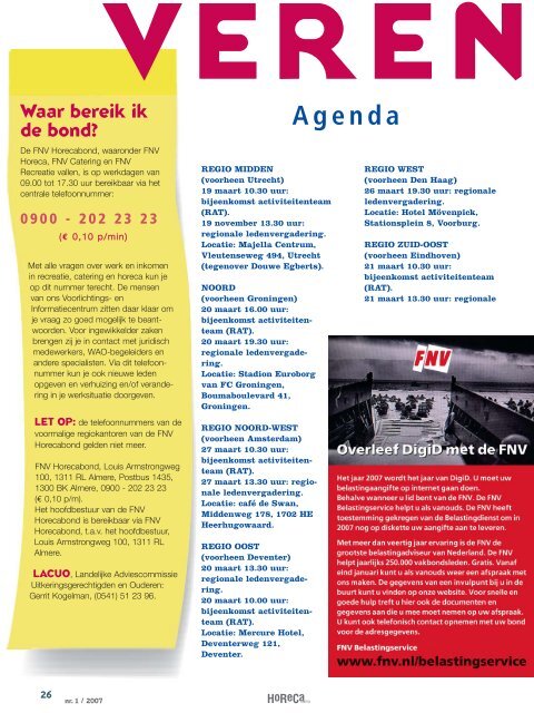 horecainfo jan 07:horecainfo-juli 05 - FNV Horecabond