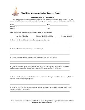 Disability Accommodation Request Form - AUK