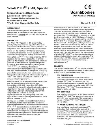 Whole PTH(1-84) Specific - Scantibodies Laboratory Inc.