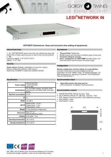 LEDI NETWORK IN - Gorgy Timing