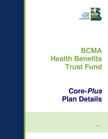 BCMA Health Benefits Trust Fund Core-Plus Plan Details - British ...