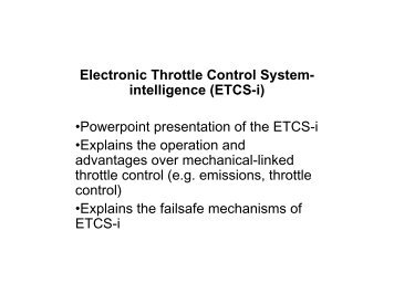 Electronic Throttle Control System- intelligence (ETCS-i ...