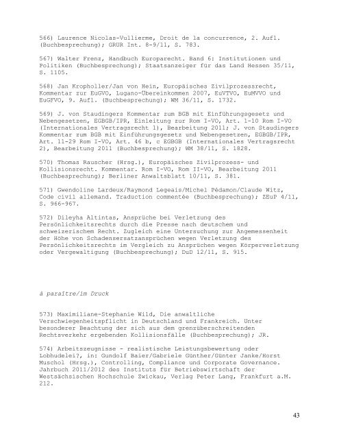 Joachim Gruber Liste des Publications /Verzeichnis der ...