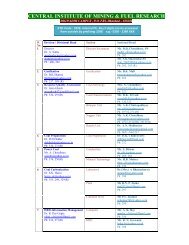 hod list - Central Institute of Mining and Fuel Research