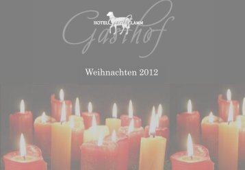 Menüvorschläge Weihnachten 2012 - Hotel Gasthof Lamm