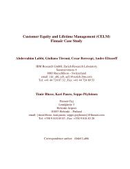 Customer Equity and Lifetime Management (CELM) Finnair Case ...