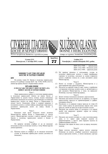 BROJ 77 - JP NIO SluÅ¾beni list Bosne i Hercegovine