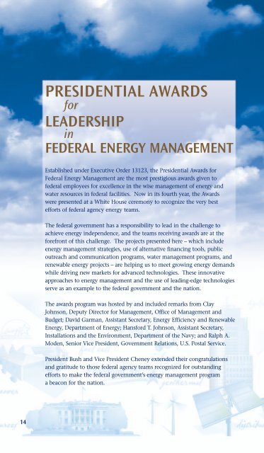 FEMP Year in Review 2003 - EERE - U.S. Department of Energy