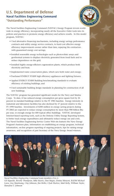FEMP Year in Review 2003 - EERE - U.S. Department of Energy