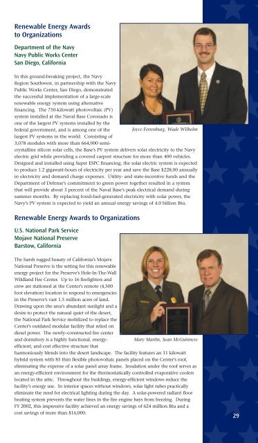 FEMP Year in Review 2003 - EERE - U.S. Department of Energy