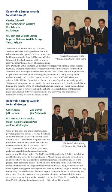 FEMP Year in Review 2003 - EERE - U.S. Department of Energy