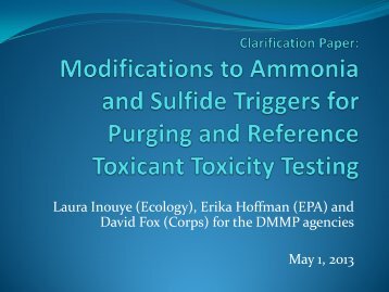 Clarification Paper: Modifications to Ammonia and Sulfide Triggers ...