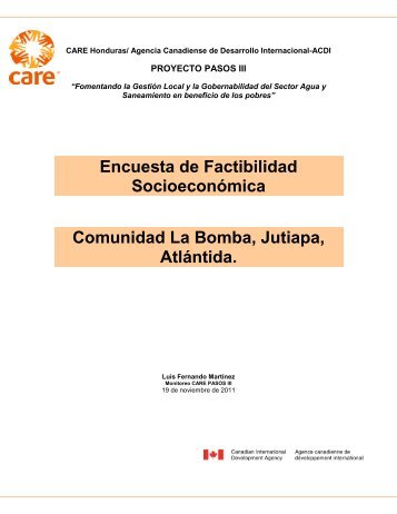 CARE Honduras/ Agencia Canadiense de ... - Pasos Honduras