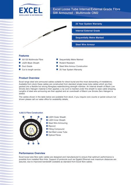 Excel Loose Tube Internal/External Grade Fibre ... - Excel-Networking