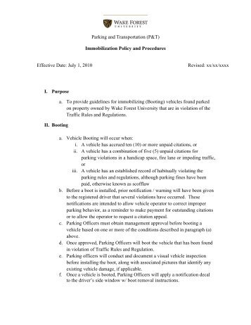 Immobilization Policy and Procedures Effective Date: July ... - Facilities