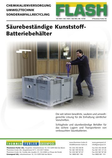 Säurebeständige Kunststoff- Batteriebehälter - Thommen Furler AG