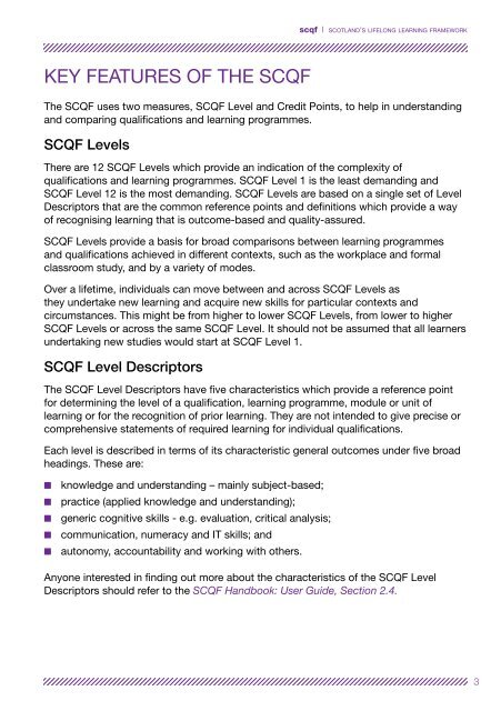 SCQF LEVEL DESCRIPTORS - Scottish Credit and Qualifications ...