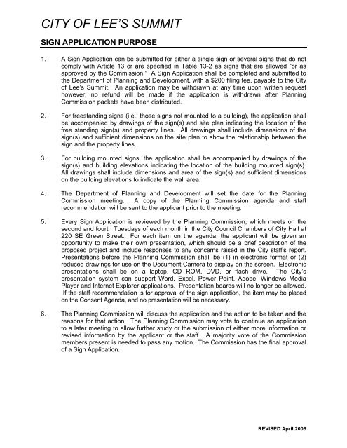 Special Use Permit Example Special use Permit - City of Lee's Summit