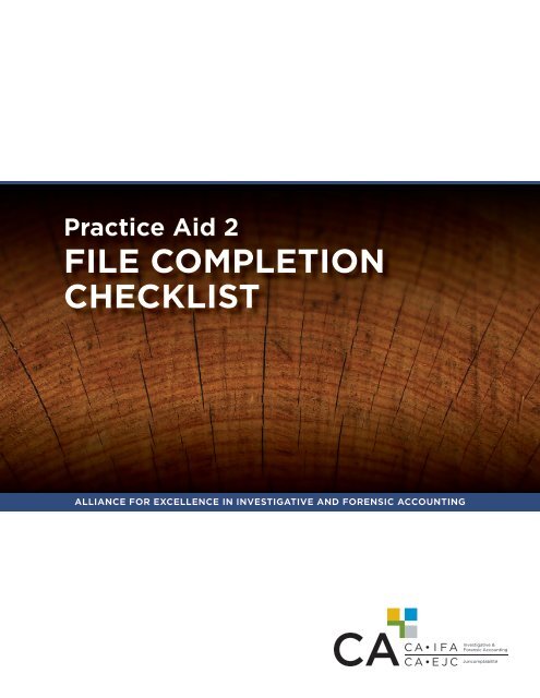 FILE COMPLETION CHECKLIST - Canadian Institute of Chartered ...