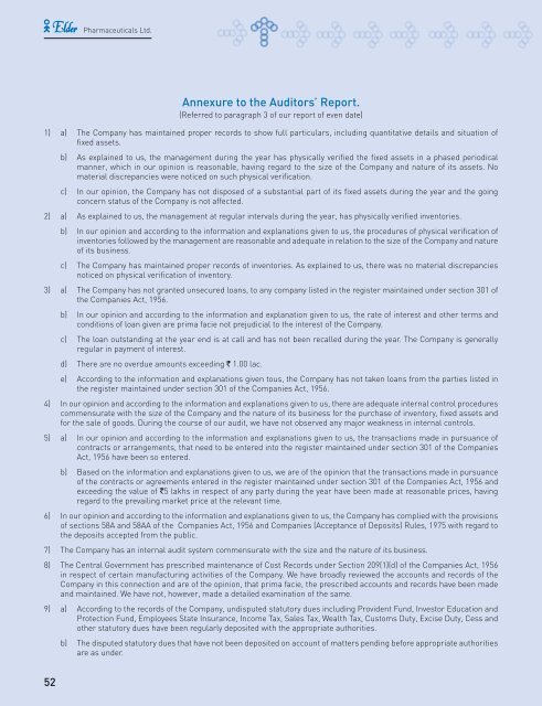 Annual Report 10-11 - Elder Pharmaceuticals Ltd.