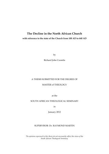 Thesis - North African Church - South African Theological Seminary