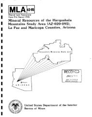 MLA 43-85 - State of Arizona Department of Mines and Mineral ...