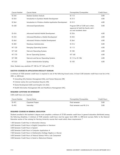 UNDERGRADUATE Catalog 2012â2013 - Herzing University