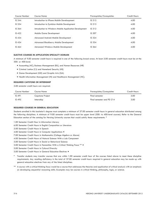 UNDERGRADUATE Catalog 2012â2013 - Herzing University