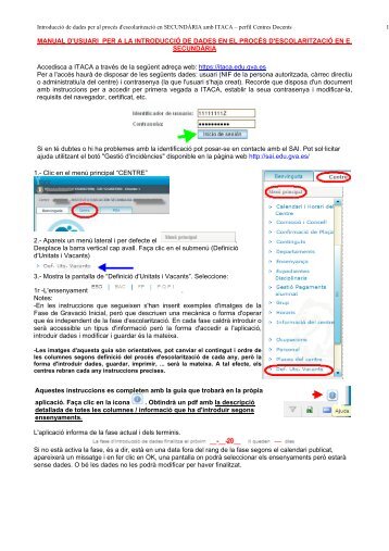 MANUAL D'USUARI PER A LA INTRODUCCIÓ DE DADES EN EL ...