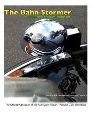 The Bahn Stormer - Rally Sport Region - Porsche Club of America