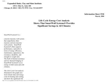 Life Cycle Energy Cost Analysis - Expanded Shale, Clay and Slate ...