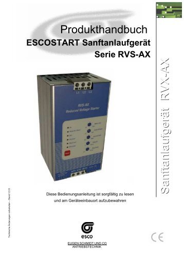 ESCOSTART Sanftanlaufgerät Serie RVS-AX - esco Antriebstechnik