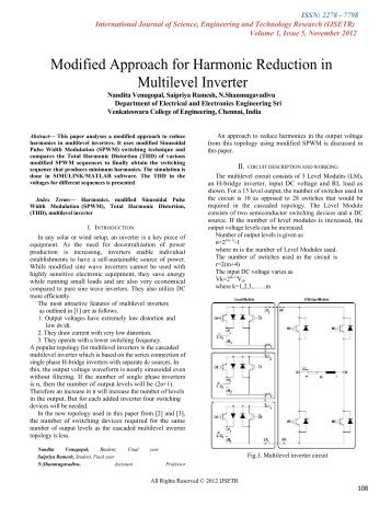 Modified Approach for Harmonic Reduction in Multilevel Inverter