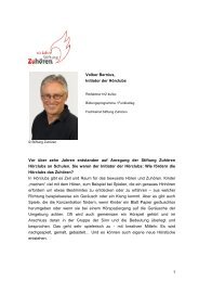 Interview mit Volker Bernius, Initiator der HÃ¶rclubs - Stiftung ZuhÃ¶ren