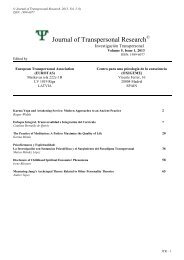 COMPLETE Journal of Transpersonal Research, 2013, Vol. 5 (1)